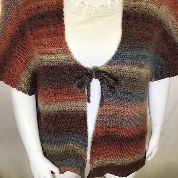 EUC Space Dye Cardigan Vest Poncho Overpiece - Picture 5 of 16